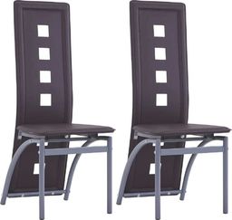  vidaXL Krzesła stołowe, 2 szt., brązowe, sztuczna skóra