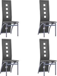  vidaXL Krzesła stołowe, 4 szt., szare, sztuczna skóra