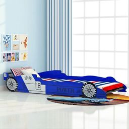  vidaXL Łóżko dziecięce w kształcie samochodu, 90x200 cm, niebieski