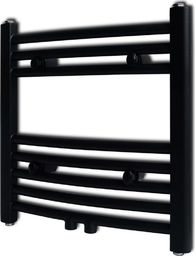 Grzejnik łazienkowy vidaXL Grzejnik łazienkowy, wygięty 480 x 480 mm, czarny (141912) - 141912