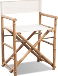  vidaXL Składane krzesło reżyserskie, bambus i płótno, 2 sztuki