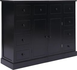 vidaXL Komoda z 10 szufladami, czarna, 113 x 30 x 79 cm, drewniana