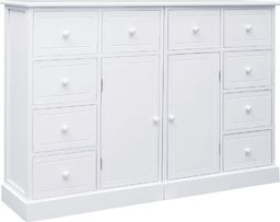  vidaXL Komoda z 10 szufladami, biała, 113 x 30 x 79 cm, drewniana