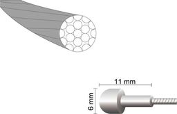 MARS Linka hamulca szosa Mars One 1,5 x 1700mm stal nierdzewna -nypel 6*11 Uniwersalny