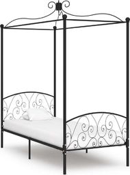  vidaXL Rama łóżka z baldachimem, czarna, metalowa, 90 x 200 cm