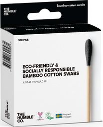  Humble Brush Humble brush, Ekologiczne patyczki do uszu bambus i naturalna bawełna, BLACK, czarne, 100szt