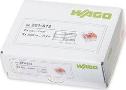  Wago WAGO Szybkozłączka uniwersalna 2x0,5-6mm transparentna 221-612 opak. 50 szt.