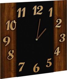  Elior zegar ścienny z drewna i szkła Sigan orzech (7857)