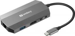 Stacja/replikator Sandberg 6w1 Travel Dock USB-C (136-33)