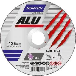  Norton Clipper tarcza Vulcan do aluminium 125mm x 1.0mm x 22.2mm T41 A60Q (66252828237)