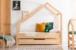  Elior Drewniane łóżko dziecięce domek z szufladą Lumo 9X 80x180cm