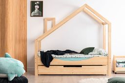  Elior Drewniane łóżko dziecięce domek z szufladą Lumo 11X 70x200cm