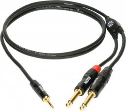 Kabel Klotz Jack 3.5mm - Jack 6.3mm x2 0.9m czarny