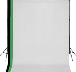  vidaXL Zestaw fotograficzny z 3 tłami z bawełny i ramą, 3 x 3 m