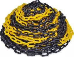  vidaXL Plastikowy łańcuch ostrzegawczy, 30 m, żółto-czarny