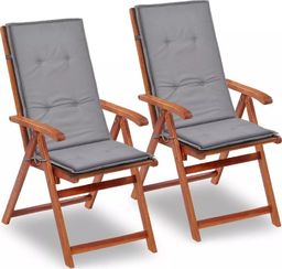  vidaXL Poduszki na krzesła ogrodowe, 2 szt., szare, 120x50x3 cm