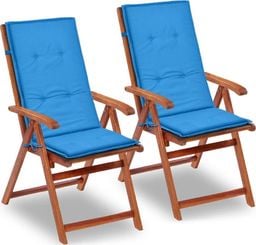  vidaXL Poduszki na krzesła ogrodowe, 2 szt., niebieskie, 120x50x3 cm