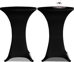  vidaXL Obrus na stół barowy 60 cm, czarny, elastyczny, 2 szt.