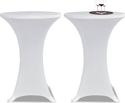  vidaXL Obrus na stół barowy 60 cm, biały, elastyczny, 2 szt.
