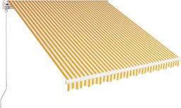  vidaXL Ręcznie zwijana markiza, 300 x 250 cm, żółto-biała