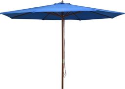  vidaXL Parasol ogrodowy na drewnianym słupku, 350 cm, niebieski