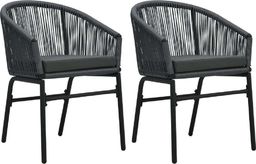  vidaXL krzesła ogrodowe, 2 sztuki, antracytowe, rattan PVC (48137)