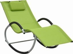  vidaXL leżak z poduszką, zielony, textilene (47791)