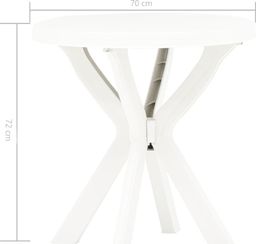  vidaXL stolik bistro, biały, 70 cm, plastikowy (48796)