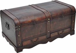  vidaXL Duży, drewniany kufer, brązowy