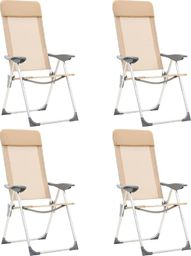  vidaXL Składane krzesła turystyczne, 4 szt., kremowe, aluminiowe (44309)