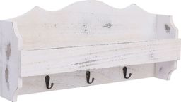 vidaXL Wieszak ścienny na płaszcze, biały, 50x10x23 cm, drewniany