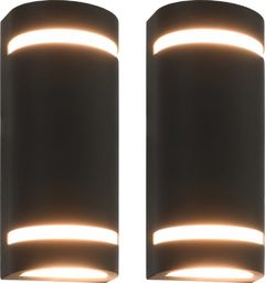 Kinkiet vidaXL Zewnętrzne lampy ścienne, 2 szt., 35 W, czarne, półokrągłe