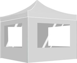  vidaXL Namiot imprezowy ze ściankami, aluminium, 2x2 m, biały