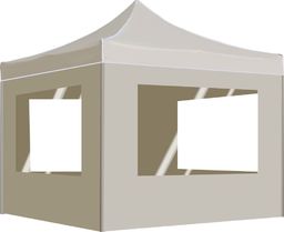  vidaXL Namiot imprezowy ze ściankami, aluminium, 2x2 m, kremowy
