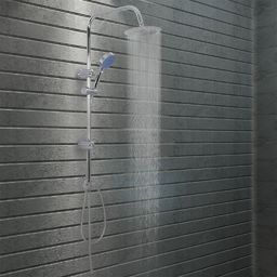 Zestaw prysznicowy vidaXL z deszczownicą z baterią chrom (145056)