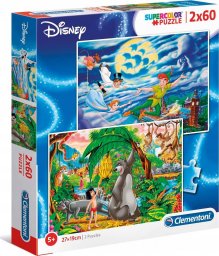  Clementoni Puzzle 2x60 Super Kolor Peter Pan + Jungle Book