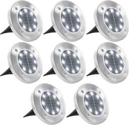  vidaXL Solarne lampy gruntowe, 8 szt., białe LED
