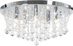 Lampa sufitowa vidaXL Lampa sufitowa z kryształkami i koralikami, srebrna, okrągła (281583) - 281583