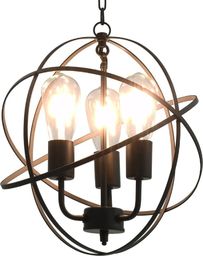 Lampa wisząca vidaXL Lampa wisząca, czarna, sferyczna, 3 żarówki E27