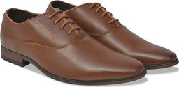 vidaXL Eleganckie Sznurowane Buty Męskie, Brązowe, Rozmiar 43 Skóra PU