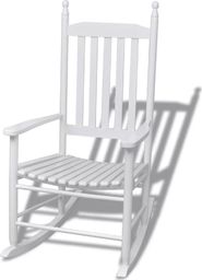  vidaXL Fotel bujany z wygiętym siedziskiem, biały, drewniany