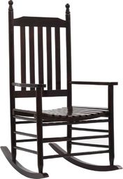  vidaXL Fotel bujany z wygiętym siedziskiem, brązowy, drewniany