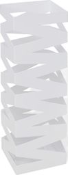  vidaXL Kwadratowy stojak na parasole i laski, biały, stalowy, 48,5 cm