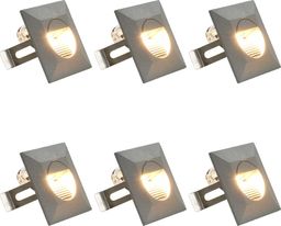 Kinkiet vidaXL Lampy ścienne zewnętrzne LED, 6 szt., 5 W, srebrne, kwadratowe