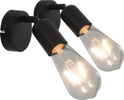 Kinkiet vidaXL Lampy, 2 szt., żarówki żarnikowe, 2 W, czarne, E27