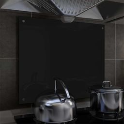  vidaXL Panel ochronny do kuchni, czarny, 70x60 cm, szkło hartowane