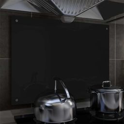  vidaXL Panel ochronny do kuchni, czarny, 80x60 cm, szkło hartowane