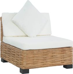 vidaXL sofa bez podłokietników, z poduszkami, naturalny rattan (286280)