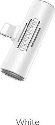 Adapter USB Borofone Lightning - Jack 3.5mm + Lightning Biały  (BFO-BV7-W)