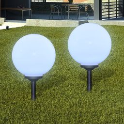  vidaXL Zewnętrzne lampy solarne LED w kształcie kuli, 30 cm, 2 szt.